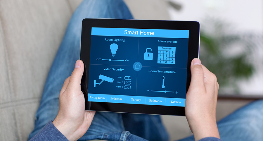 The ability to access and control security components from a mobile device is one of the top smart home trends in Colorado Springs. Close-up of smart home security app.